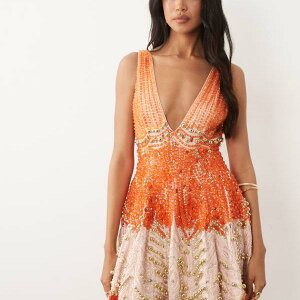 ASOS LUXE �����t���R���Z�b�g�J�b�v�~�j�h���X�i�I�����W�j �����s�[�X ���f�B�[�X ���� �C���|�[�g�u�����h �������T�C�Y����傫���T�C�Y�܂�