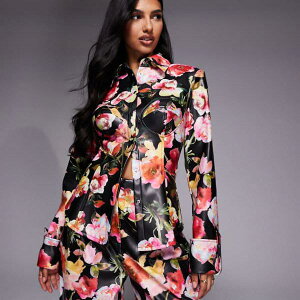 ASOS LUXE �R�[�f�����C �V���`�h PU �V���c�i�ԕ��j �g�b�v�X ���f�B�[�X ���� �C���|�[�g�u�����h �������T�C�Y����傫���T�C�Y�܂�