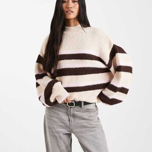 �~�X�Z���t���b�W Miss Selfridge �~�X�Z���t���b�W�̃s���N�ƃN���[���̃X�g���C�v�̋N�тӂ�ӂ�W�����p�[ �g�b�v�X ���f�B�[�X ���� �C���|�[�g�u�����h �������T�C�Y����傫���T�C�Y��
