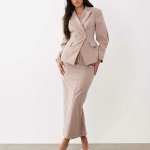 ASOS LUXE �s���N�`�F�b�N���̃y���V���~�f�B�X�J�[�g �X�J�[�g ���f�B�[�X ���� �C���|�[�g�u�����h �������T�C�Y����傫���T�C�Y�܂�
