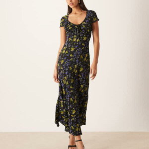 �G�C�\�X ASOS asos ASOS DESIGN�̃t�����g�ɃV���[�����O���{�����p�t�X���[�u�̃}�L�V�h���X�i�f�B�b�c�B�[�v�����g�j �����s�[�X ���f�B�[�X ���� �C���|�[�g�u�����h �������T�C�Y����傫