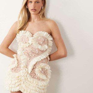 ASOS LUXE �������`�[�t��3D�~�j�h���X�i�s���N�j �����s�[�X ���f�B�[�X ���� �C���|�[�g�u�����h �������T�C�Y����傫���T�C�Y�܂�