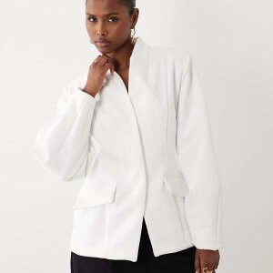 ASOS LUXE �E�G�X�g�i��u���U�[�i�z���C�g�j �A�E�^�[ ���f�B�[�X ���� �C���|�[�g�u�����h �������T�C�Y����傫���T�C�Y�܂�