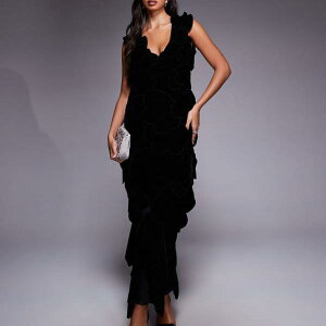 ASOS LUXE xxbg 3D t[ }LVhXiubNj s[X fB[X  C|[guh TCY傫TCY܂