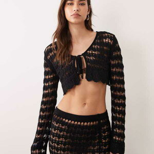 �~�X�Z���t���b�W Miss Selfridge �~�X�E�Z���t���b�W�̃N���V�F�҂ݒ����^�C�t�����g�J�[�f�B�K���i�u���b�N�j �g�b�v�X ���f�B�[�X ���� �C���|�[�g�u�����h �������T�C�Y����傫���T�C�Y