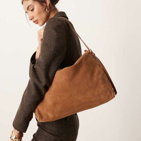 アクセサライズ Accessorize アクセサリー ダブルストラップ スラウチ スエード ショルダーバッグ（タン） 鞄 レディース 女性 インポートブランド