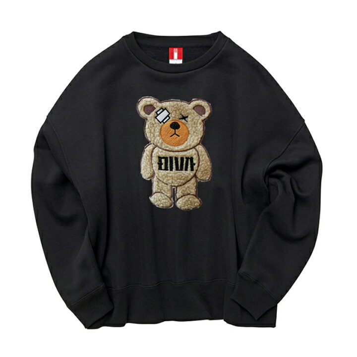 クマ刺繍入り黒トレーナー Mサイズ 【公式通販】