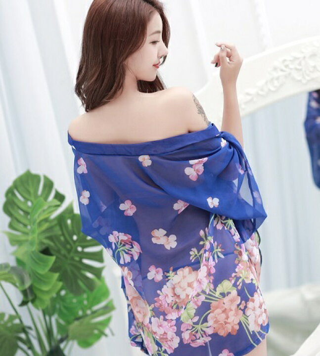 楽天市場 D C レディース シースルー 浴衣 セクシー ショート丈 和装 花魁 着物 寝巻 ネグリジェ ダイバージェンス