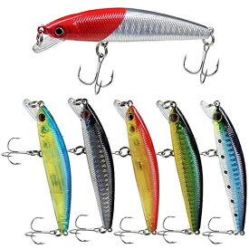 【R-0017】フローティングミノー シーバス ルアーセット8.5cm 7.5g 6個セット 釣り具 ルアー 青物 ヒラメ