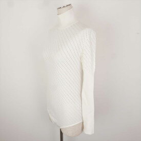 babaco ババコ eyelet knitted turtle neck body レディース トップス ハイネック ニット ボディスーツ 無地WHITE F BA01-TG2 【中古】 DN-15389