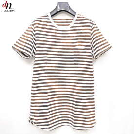 16SS nonnative ノンネイティブ DWELLER TEE SS COTTON BORDER JERSEY OVER DYED コットン 半袖 ボーダー ポケット Tシャツ カットソー WHITE 1 【中古】 DNS-2662