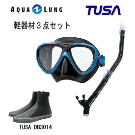 TUSA(ツサ） 軽器材3点セットフリーダムワン マスク ブラックシリコン M-211QBアクアラング マイスタースノーケルTUSA ロングブーツスキューバダイビング・シュノーケリング