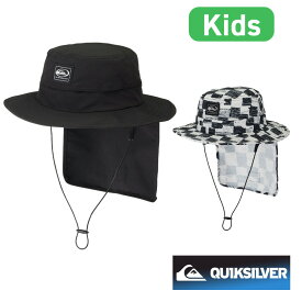 QUIKSILVER クイックシルバー ハット サーフハット サファリハット ビーチハット サーフキャップ サーフィン キッズ 子ども 男の子 子供 UPF50 52 ～ 55cm KSA241712 BOY UV WATER BEACH HAT HID