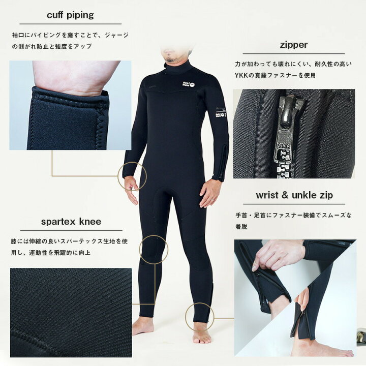 楽天市場】フルスーツ 5mm ウェットスーツ メンズ 両面ジャージ 手足首 