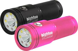 bigblue (ビッグブルー) VTL-2600P ダイビング用水中LEDライト 最大2600ルーメン 拡散 スポット 赤色 プッシュ式スイッチ 照射角：100度 10度　リチウムイオン電池 PINKピンク