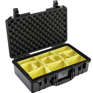 PELICAN(yJ) 1525 GAP[X pbhtfBoC_[ vXAhvb` ubN 26L [015250-0041-110] 1525Air 1525 Air Case with Padded Divider Press and Pull Latch Black