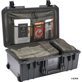 PELICAN(ペリカン) 1535 エアトラベルケース パッキングオーガナイザー付き プレスアンドプルラッチ チャコール 27L [015350-0080-185] 1535TRVL 1535 Air Travel Case with Packing Organizer Press and Pull Latch Charcoal