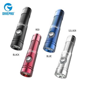 DIVEPRO（ダイブプロ）[S10] 1000ルーメン コンパクトダイブライト 国内正規品 ブラック 水中LEDライト スポット6°100m防水 6500K 充電式 ボタンスイッチ 水中カメラ 水中撮影 スキューバダイビング スノーケリング スキンダイビング