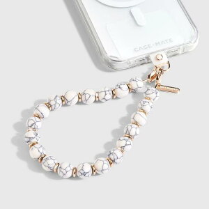 Case-Mate �P�[�X���C�g �X�}�z�`���[�� �z���C�g�}�[�u�� [CM049784] Phone Charm - Beaded White Marble �X�g���b�v �X�}�[�g�t�H���A�N�Z�T���[
