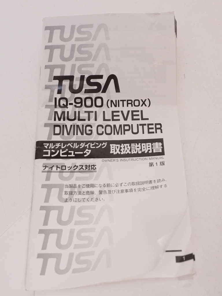 USED TUSA IQ-900 限定モデル ダイブコンピューター 取扱説明書 RY32200 ハイクオリティ