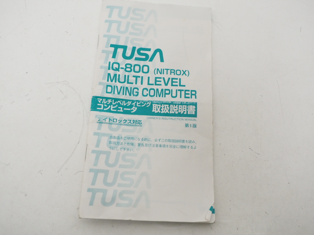 USED TUSA AL完売しました。 IQ-800 DC-Sapience ダイブコンピュータ用 35052 取扱説明書 定番スタイル