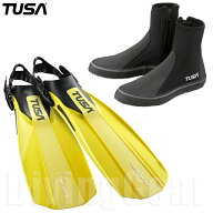 TUSA(ツサ)　SF0113 / DB0104 フィン/ブーツ軽器材2点セット ダイビング ストラップフィン マリンブーツ …