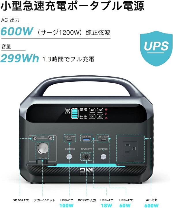 楽天市場】ポータブル電源 NEO300 Pro307.2Wh軽量 AC高出力600W(サージ 