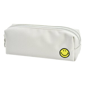 メール便送料無料 スマイル ペンケース 筆箱 文具 化粧ポーチ コスメポーチ トラベルポーチ キャラクター グッズ コラボ ナイロン 大容量 大きめ 2ルーム 仕分け 女子 男子 男女兼用 ユニセ