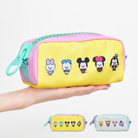 ディズニー ペンケース メガジップ ポーチ 小物入れ ミッキーフレンズ クマのプーさん 筆箱 文具 ふでばこ 化粧ポーチ レディース 女子 女の子 男の子 男女兼用 通勤 通学 旅行 大人 高校生 中学生 小学生 学生 子供 かわいい 可愛い キャラクター グッズ