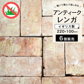 アンティークレンガ 煉瓦 約220×100×65mm イギリス製 英国 白 ベージュ レンガブロック レンガ ブリック 敷石 アプローチ 花壇 庭 暖炉 ガーデニング エクステリア DIY【アンテブリック S004 フレンチホワイト 6個セット販売】※代引き不可・メーカー直送品