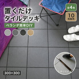タイルデッキ パネル 磁器質 ジョイントタイル デッキパネル ベランダ タイル バルコニー テラス 屋外用 防水 耐熱 滑り止め加工 DIY 簡単設置 水洗いOK CORE DECK CERAM　賃貸OK 【コアデッキ セラム 磁器質タイル 全色 10枚販売】