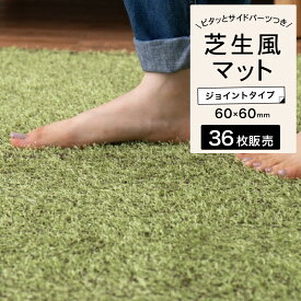 芝生風ジョイントマット 人工芝 芝マット 室内マット 芝生 60×60cm 防音効果 人工芝マット 芝カーペット 子供部屋 サッカー ゴルフ キッズスペース 吸音 遮音等級ΔLL- 6【シーヴァ 芝生風ジョイントマット 36枚セット】