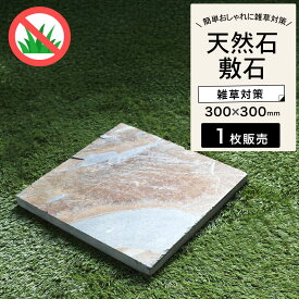 【スレートストーン ジアロ スクエア 3030 1枚販売】 板石 方形石 飛び石 ステップストーン ミックスカラー 粘板岩 ランダム 置くだけ 防草 雑草対策 ぬかるみ エクステリア 庭 おしゃれ