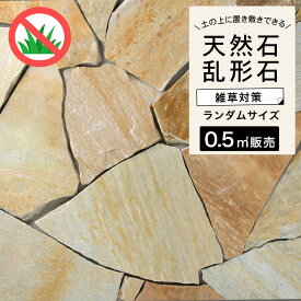 【乱形石 アルビノミックス/ピエドラシリーズ 1束=0.5平米分】石材 天然石 石英岩 玄関 アプローチ 敷石 庭 ガーデニング DIY 黄色 イエロー