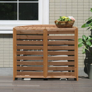 エアコン室外機カバー 幅108 ライトブラウン (AC-L1080LBR) 木製 逆ルーバー エアナ ※北海道+3000円 【代引不可】