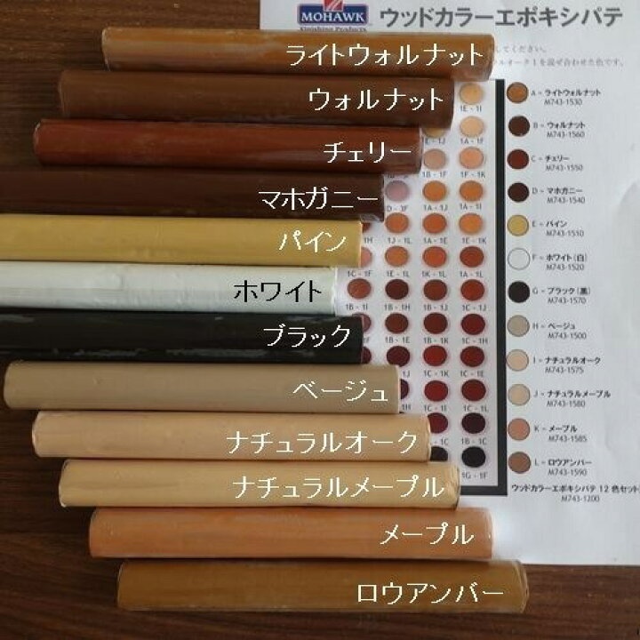 楽天市場】補修材 修復剤 ウッドカラーエポキシパテ モホーク 57g 