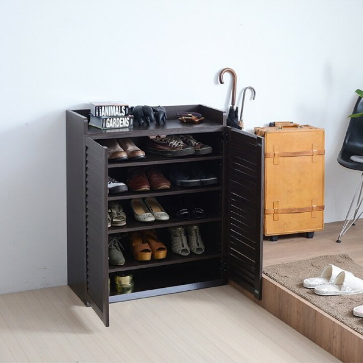 楽天市場】【セール】 シューズボックス シューズラック 幅75 ダーク 