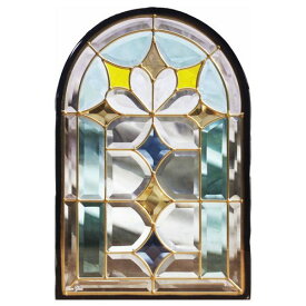 ステンドグラス (SH-K06N) 一部鏡面ガラス 495×330×18mm デザイン 窓型 アーチ ピュアグラス Kサイズ （約5kg） ※代引不可 【沖縄・離島配送不可】【代引不可】