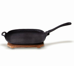 グリル 南部鉄器 焼き焼きグリル (取外しハンドル、木台付) U-33 及源 【代引不可】