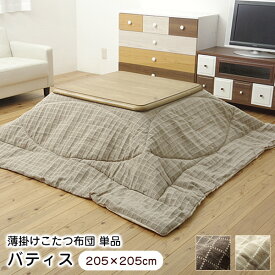 こたつ布団 掛け布団 正方形 単品 バティス 205×205cm 洗える 薄掛け 5896009 5896109