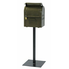 スタンドポスト 『U.S.MAIL BOX』 グリーン (SI-2855-GR-3000) 南京錠付き 置き型 【代引不可】