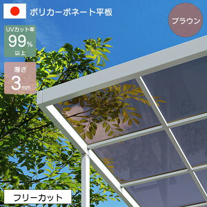 【見積】 【フリーカット】 ※表示価格は最低価格です ポリカーボネート板 平板 3mm ブラウン 切り売り UVカット 紫外線 両面耐候 アイリス 【代引不可】