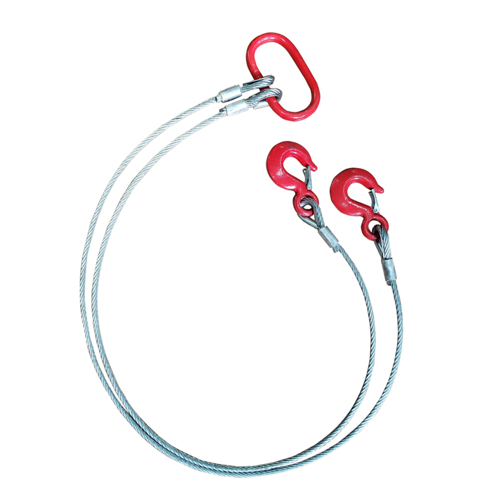 在庫有】 TRUSCO 2本吊り玉掛けワイヤロープスリング アルミロックスリング フック付き 12mmX1m 店頭受取不可 