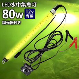 LED 水中集魚灯 LED集魚灯 水中ライト 水中灯 12V用 集魚ライト 80w イエロー レモン色 黄色光 ライト 船舶ライト 船舶 釣り ledライト 釣果 シラスウナギ シラウオ イカ アジ タチウオ アオリイカ 夜焚き 堤防釣り 水中イルミネーション