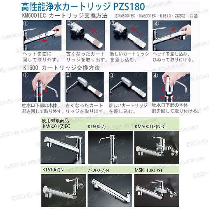 楽天市場】KVK 浄水器内蔵水栓 浄水カートリッジ 3個入 PZS180-3（高 