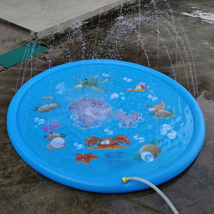 楽天市場 メール便送料無料 噴水マット 水遊び プール 噴水 マット 水スプレーマット プレイマット ビニールプール 噴水池 家庭用 プールマット 噴水おもちゃ 芝生遊び 子供用 アウトドア噴水池 家庭用プール スプラッシュサークル スプラッシュパッド 熱中症対策 Y4