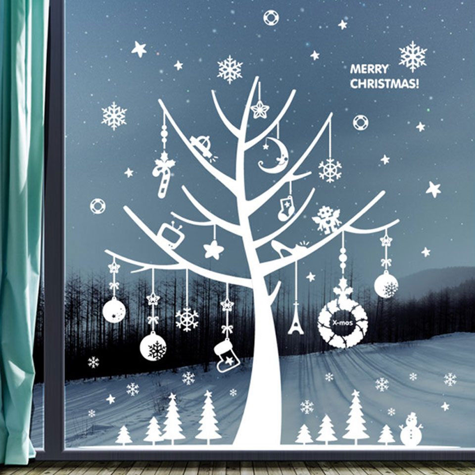 楽天市場 クリスマスツリー ウォールステッカー クリスマス 飾り 雪 結晶 サンタクロース クリスマスツリー 雪だるま 飾り 北欧 装飾 壁紙 木 裏から見てもキレイ ガラス 窓 ベランダ メリークリスマス 白 ホワイト おしゃれ 冬 デコレーションシール Diyリフォーム