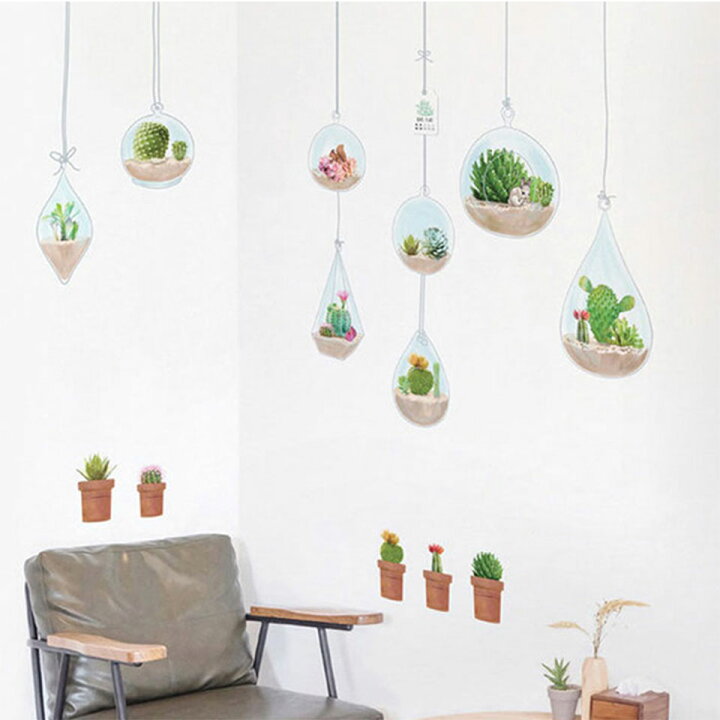 楽天市場 ウォールステッカー かわいい 北欧 両面印刷 サボテン りす 窓 ガラス 玄関 ベランダ 裏から見てもきれい 貼ってはがせる 子供部屋 リビング インテリア シール のり付き おしゃれ 壁紙シール Diyリフォームショップ ケイララ