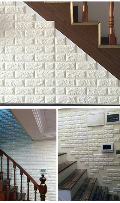 楽天市場 壁紙 レンガ 白 シール のり付き クロス 壁用 シート ブリックタイル レンガタイル ヴィンテージ ストーン レンガ柄 アクセントクロス リメイクシート ホワイト 3d 立体壁紙 クッションブリック リフォーム リビング 子供部屋 内装 壁紙クッションシート Diy