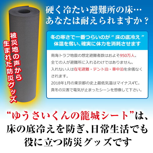 楽天市場 在宅避難の必需品 籠城シート10m 防災グッズ 床 底冷え 対策 床用断熱シート 避難 避難セット 避難弱者 避難グッズ 災害用 災害グッズ 防災倉庫 備蓄倉庫 自宅避難 避難所 防災セット 中身だけ 防災リュック 単品防災グッズ 防災用品 防災 エアーマット お